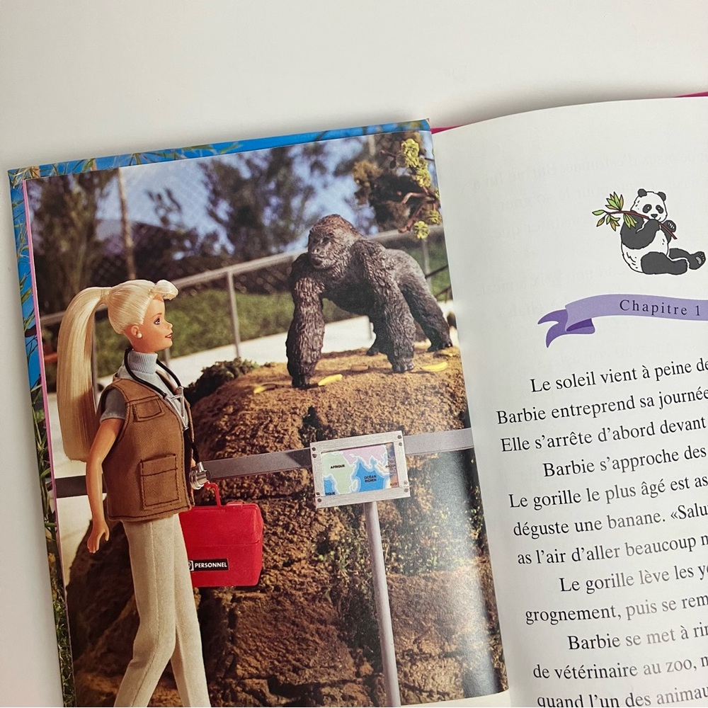 90s Vintage Barbie French Childrens Book Livre français enfant Panda 1999 Mattel - Picture 4 of 11